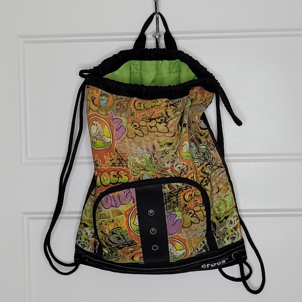 Crocs Sackpack Drawstring Backpack Graffitti Logo - image 1